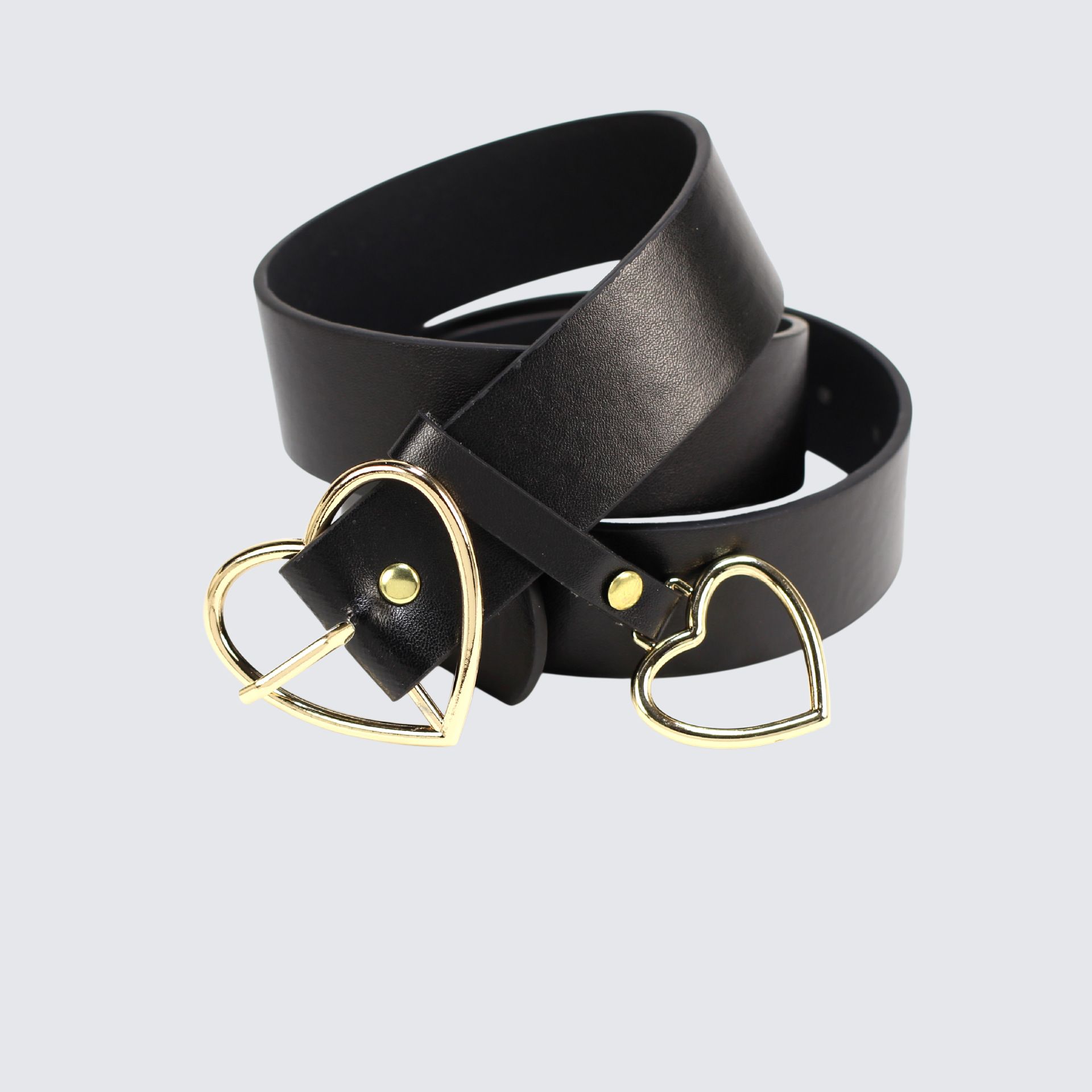 Damen-Gürtel mit Herzförmiger Schnalle und Ring