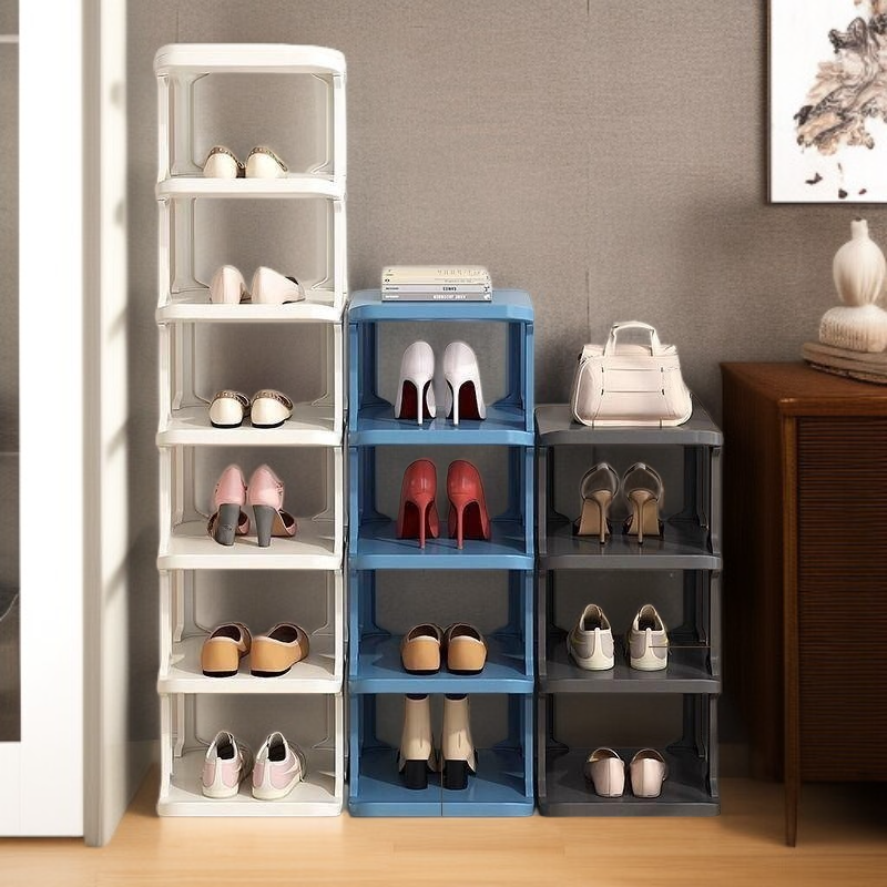 多層鞋架放置各類鞋子示意圖