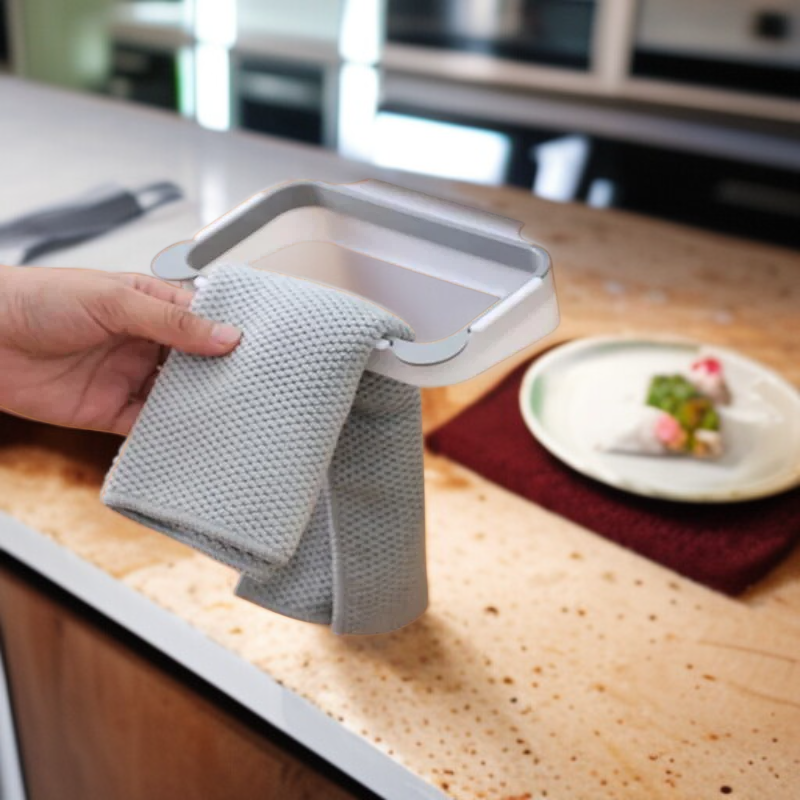 문 뒤 수납장 부착형 쓰레기통 및 봉투 걸이 세트