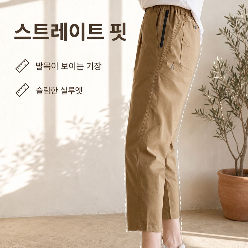 A표준 속건성 통기성 우븐 여성 바지