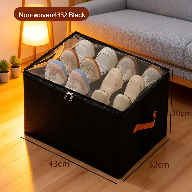 Shoe Organizer Box with Lid, Foldable Fabric, Dust and Moisture Proof