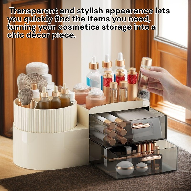 High-end 360 Degrees Rotatable Cosmetics Storage Box, Desktop Eyebrow Pencil Brush Organizer