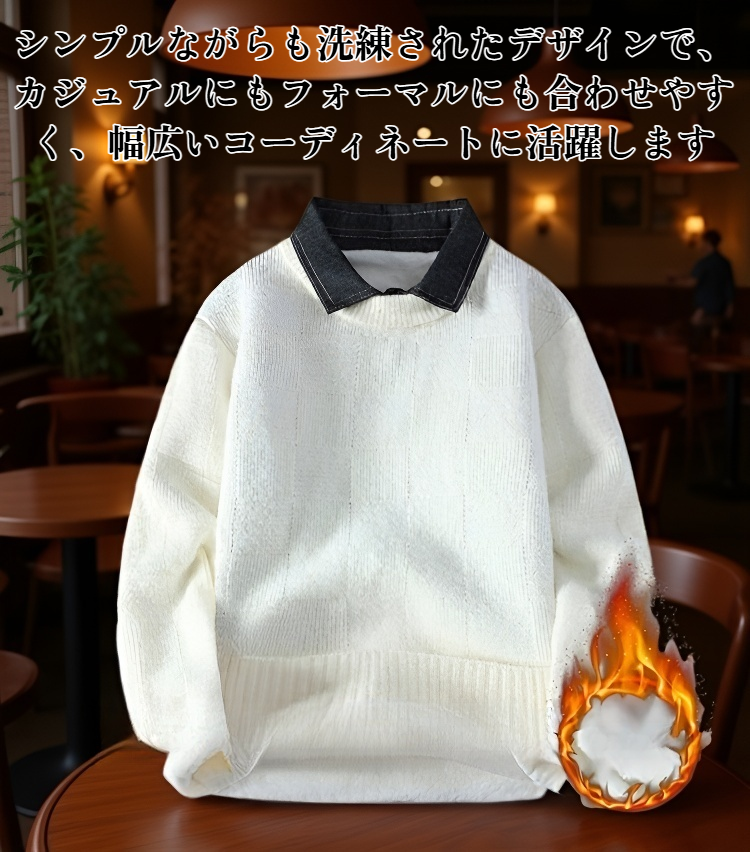 厚手ベルベットベースセーター全体画像