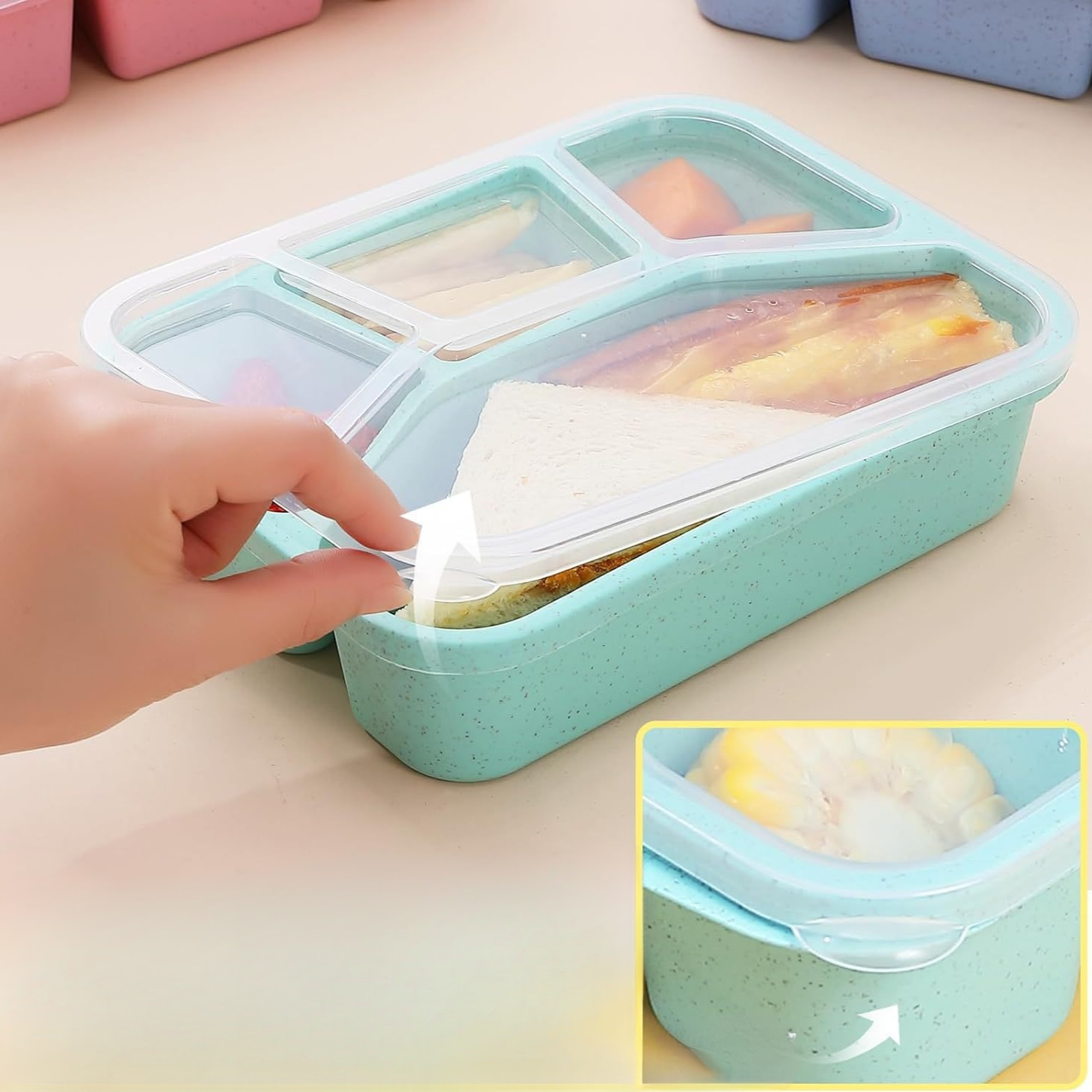 Wheat Straw Bento Box – Eco-friendly Square Lunch Container