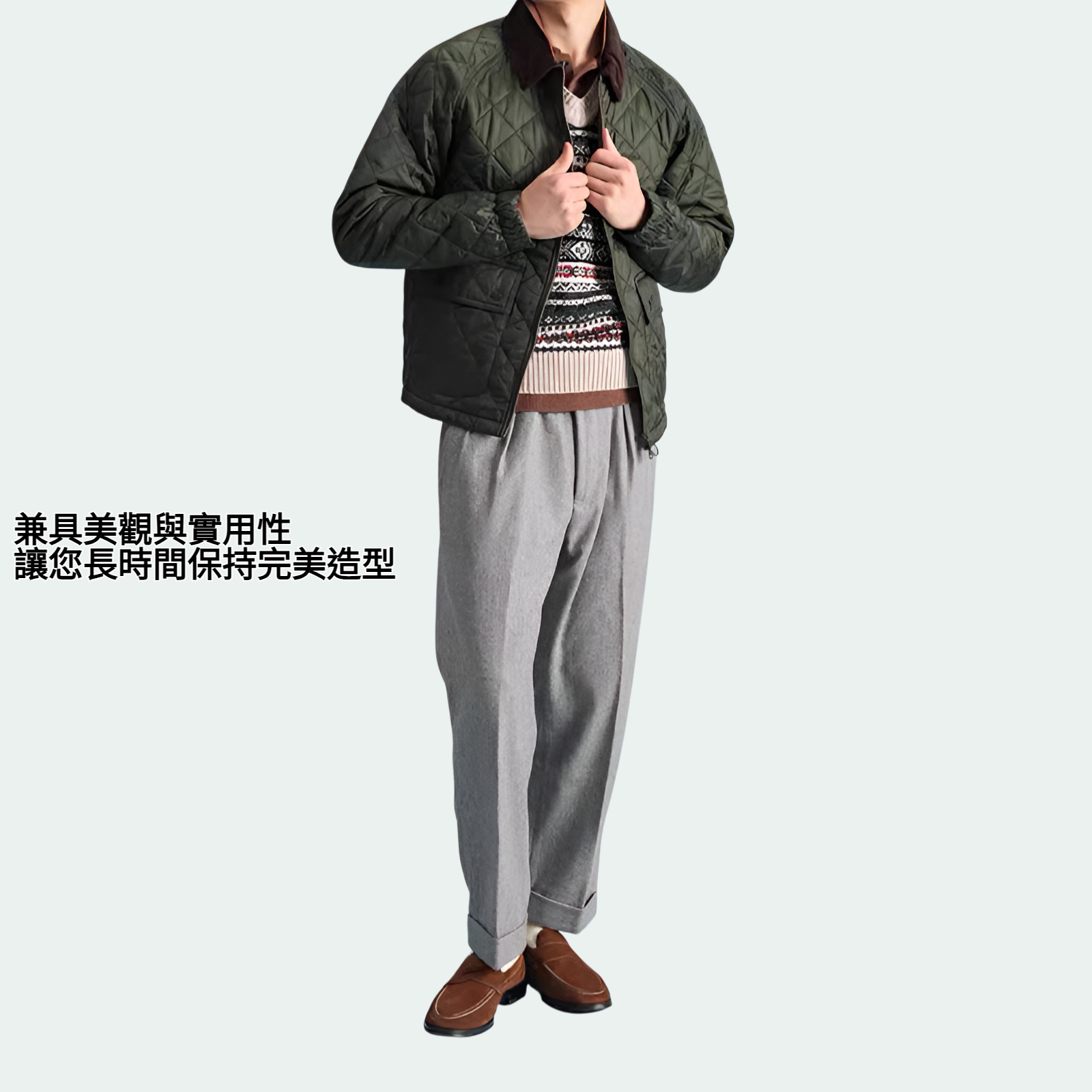 燈芯絨縫線絎縫外套