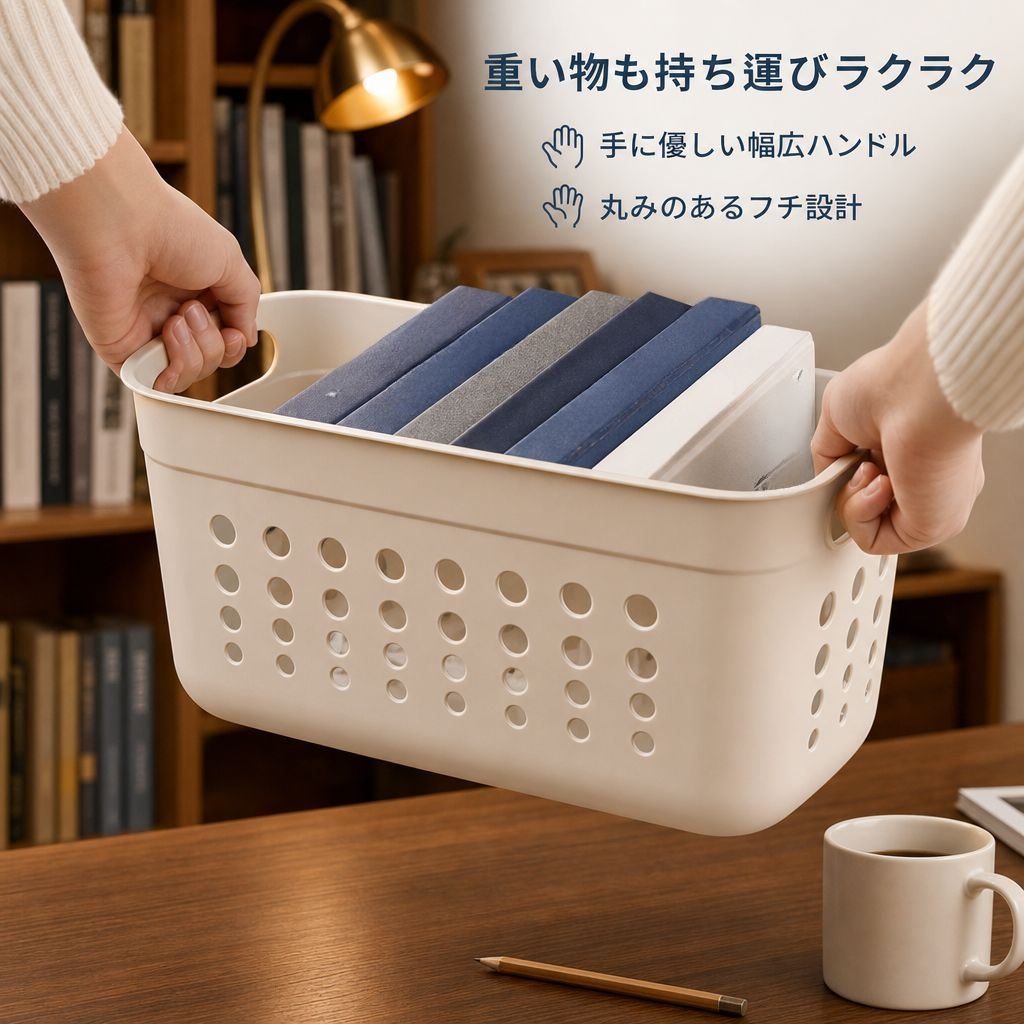 家庭用キッチン雑貨・お菓子収納ケース おもちゃ・書籍整理用プラスチックバスケット