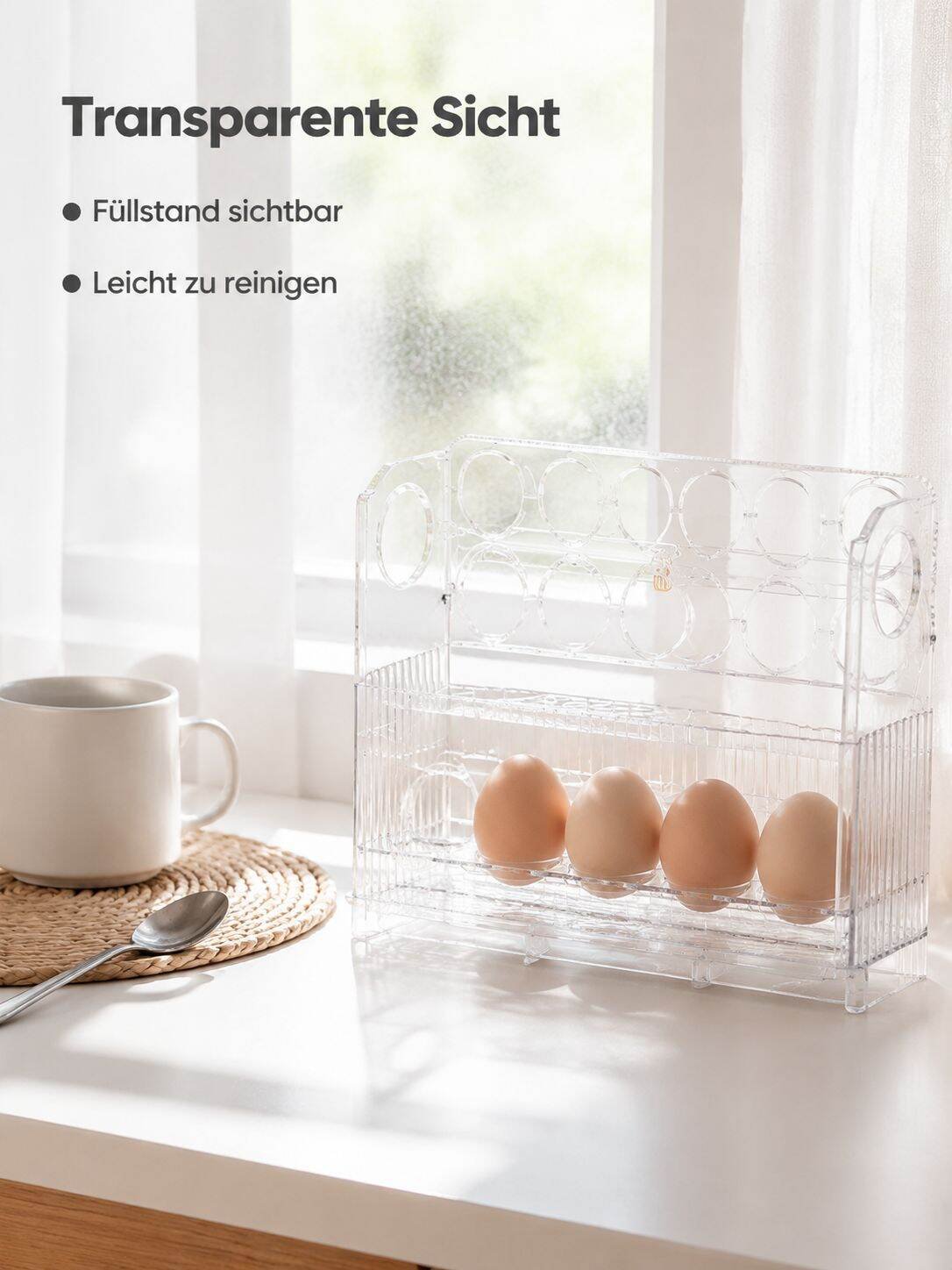 Eier-Aufbewahrungsbox Kühlschrank Türregal Küchen Eierhalter Frischhaltebox