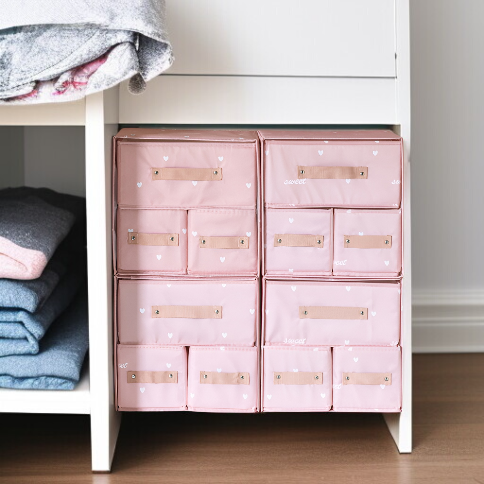 新しい引き出し式衣類収納ボックス収納家庭用バスケットボックス収納ボックス布製ワードローブ収納ボックス衣類大型ボックス