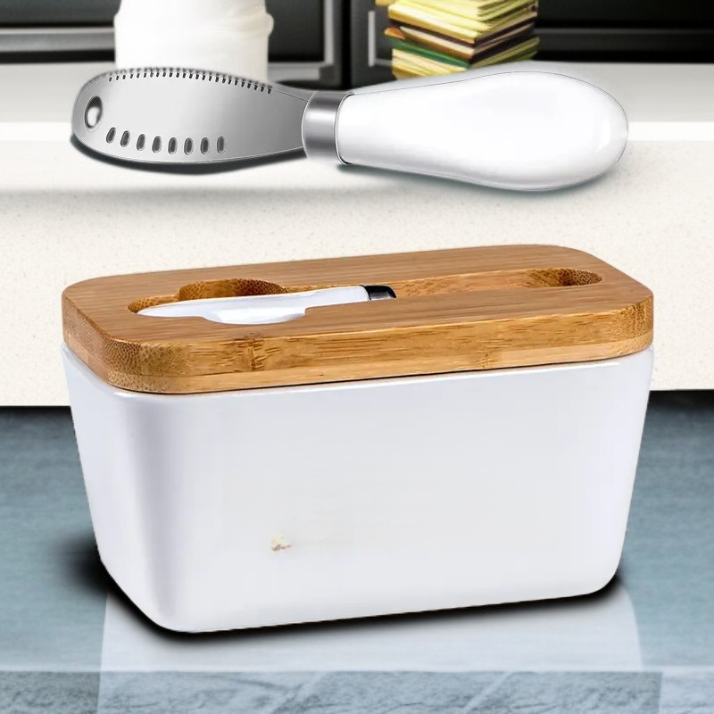 직사각 밀폐 수납 케이스 도자기 버터 치즈 전용 보관함