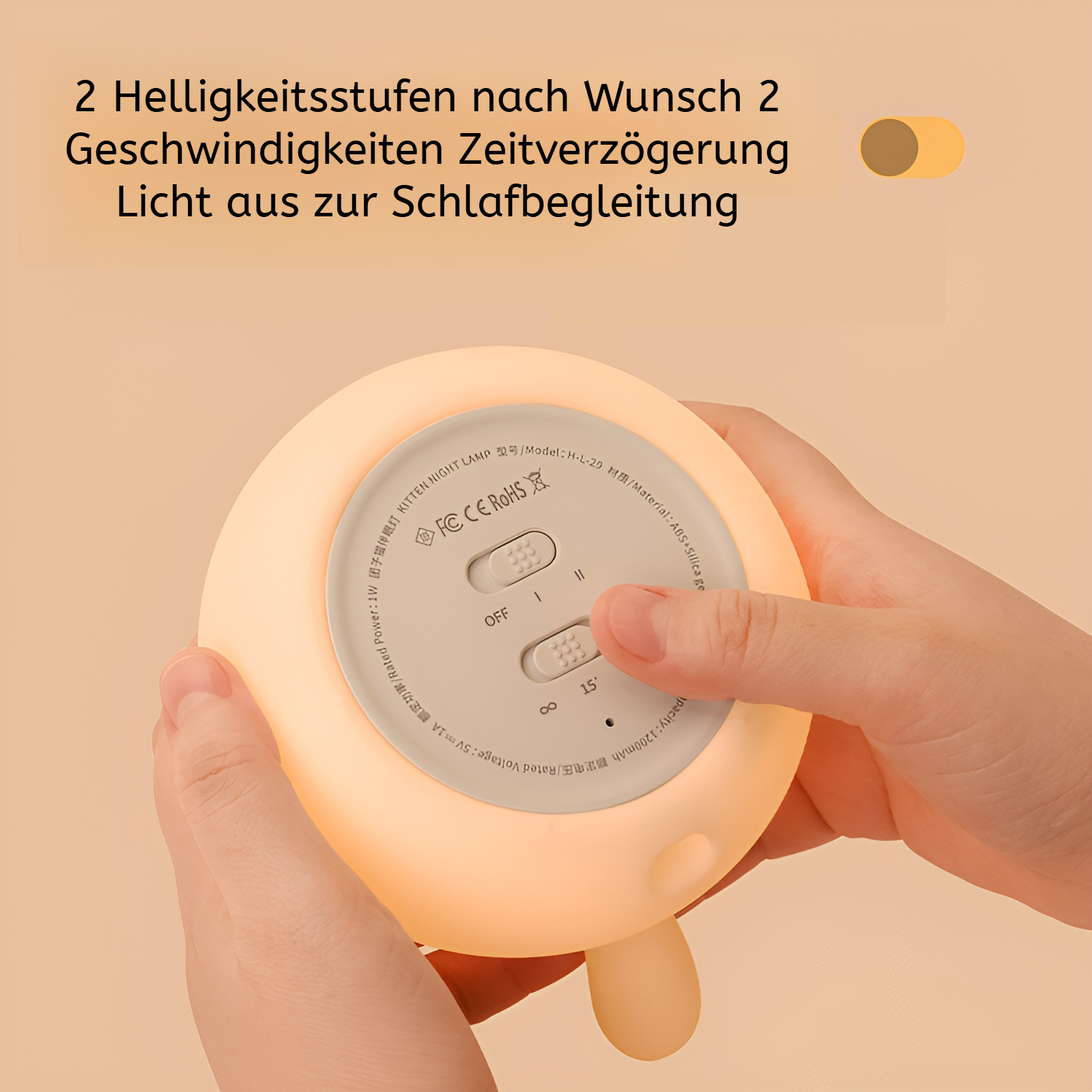 Schlafzimmer Katzen-Nachtlicht mit Augenschutz