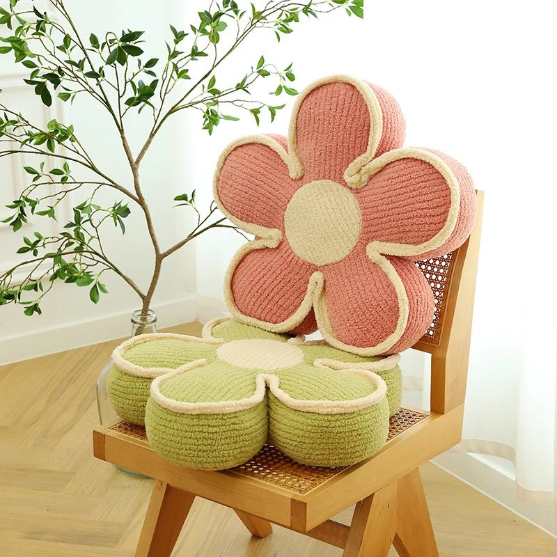 เบาะรองนั่งโซฟาตกแต่งหมอนรูปดอกไม้