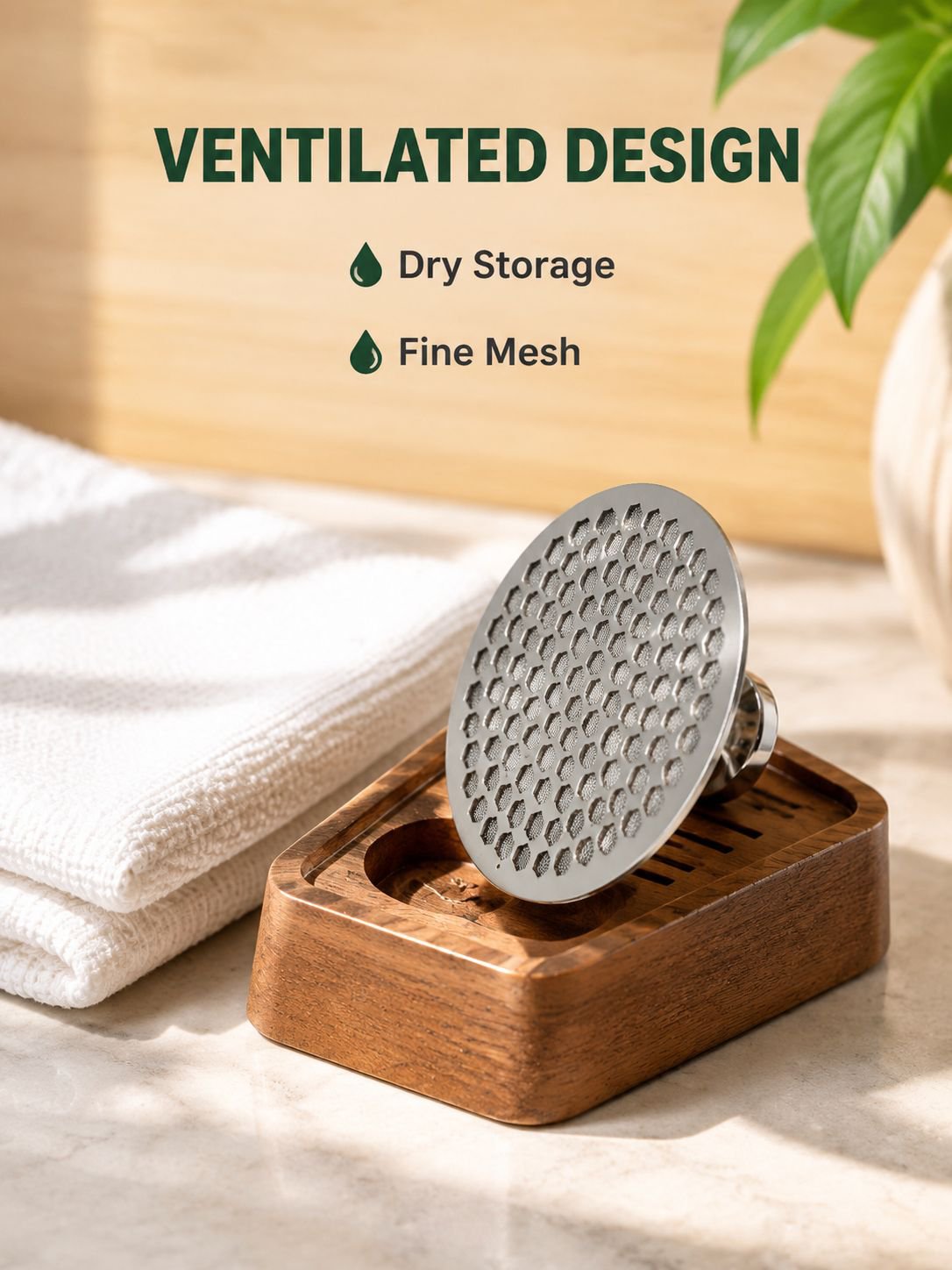 Coffee Distribution Mesh Storage Base, Universal Wooden Filter Holder