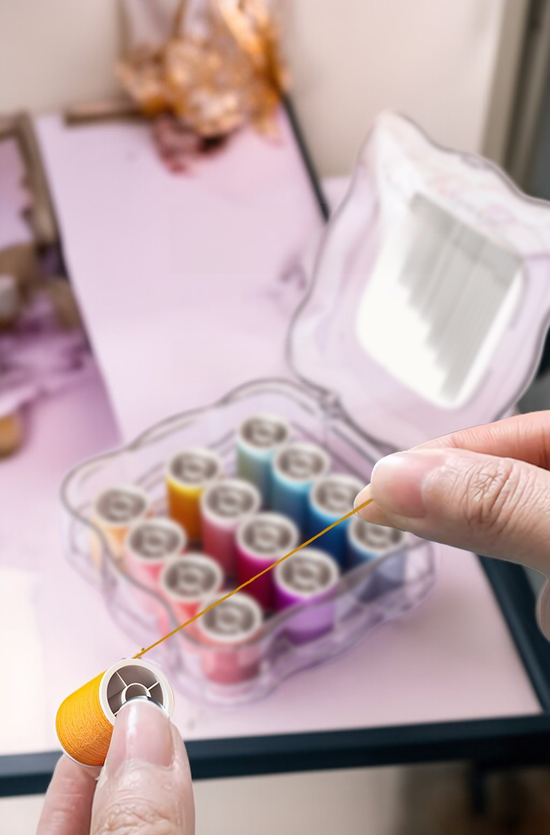 Travel-friendly sewing box with secure magnetic lid