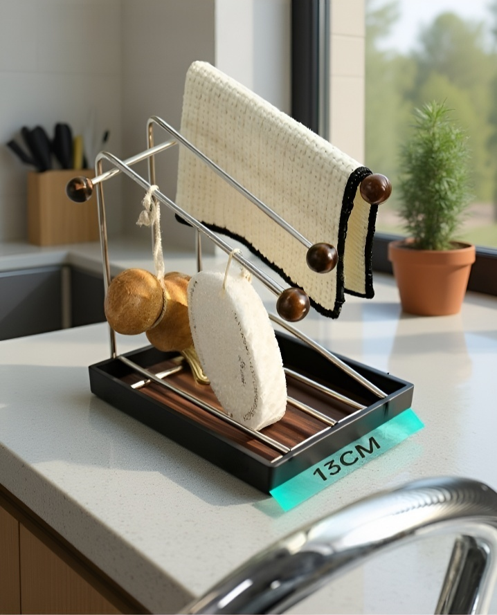 심플한 디자인의 주방 수건걸이