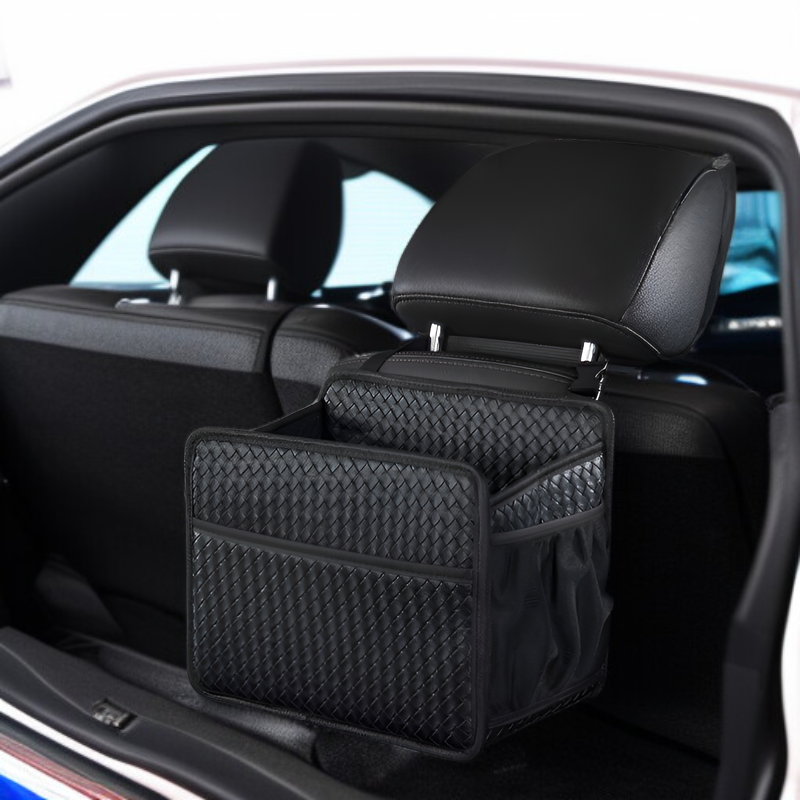Caja de almacenamiento plegable y basurero para coche