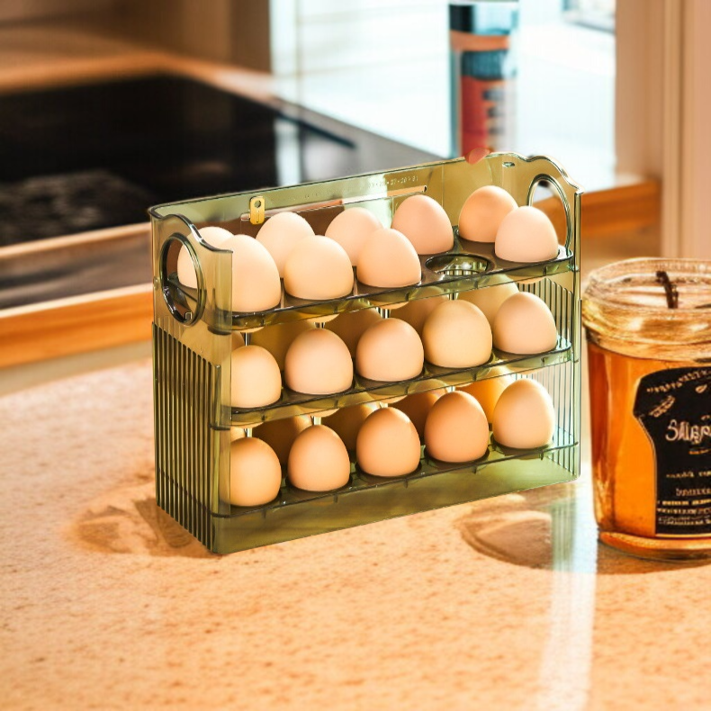 冷蔵庫サイドドア卵収納ボックス 時限式卵パック 大容量ストレージ 環境に優しいPte素材 透明なビジュアル 家庭用