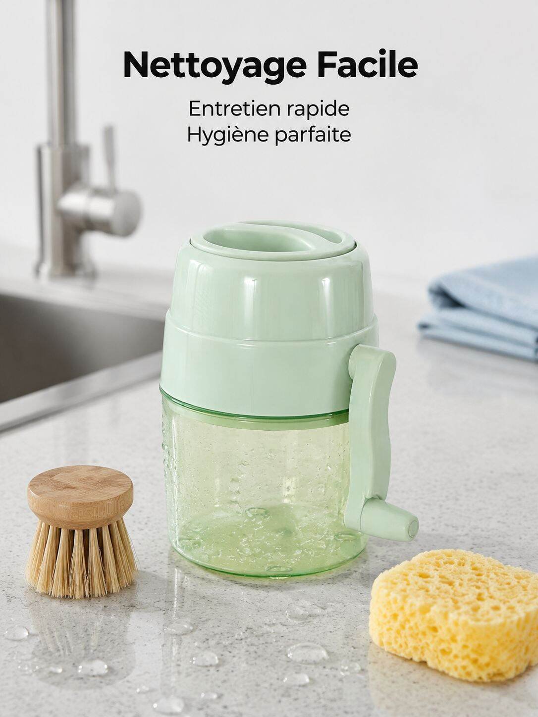 Broyeur à glace manuel pour la maison, petit appareil pour glace râpée et granités