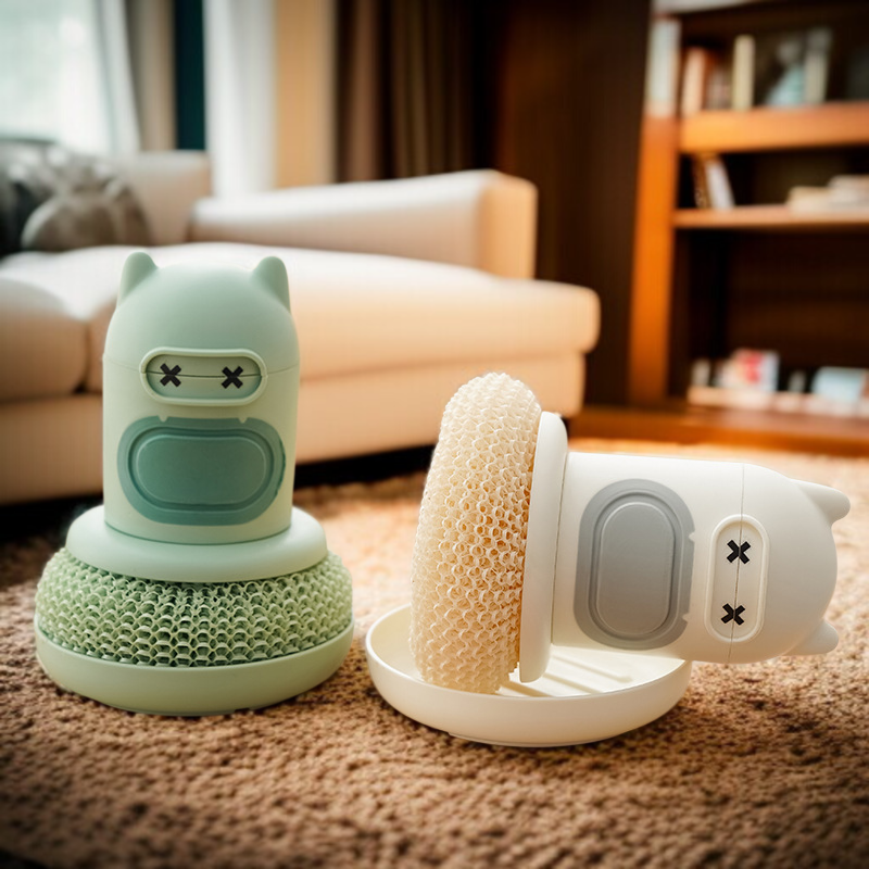 큐티 캐릭터 주방 청소 브러쉬 자동 액체 오염 제거 청소 브러쉬 냄비 브러쉬 펌프식 청소 브러쉬