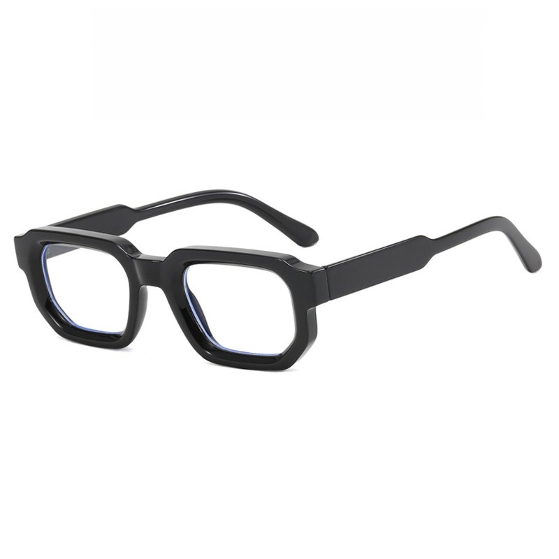 Square thick black-rimmed glasses