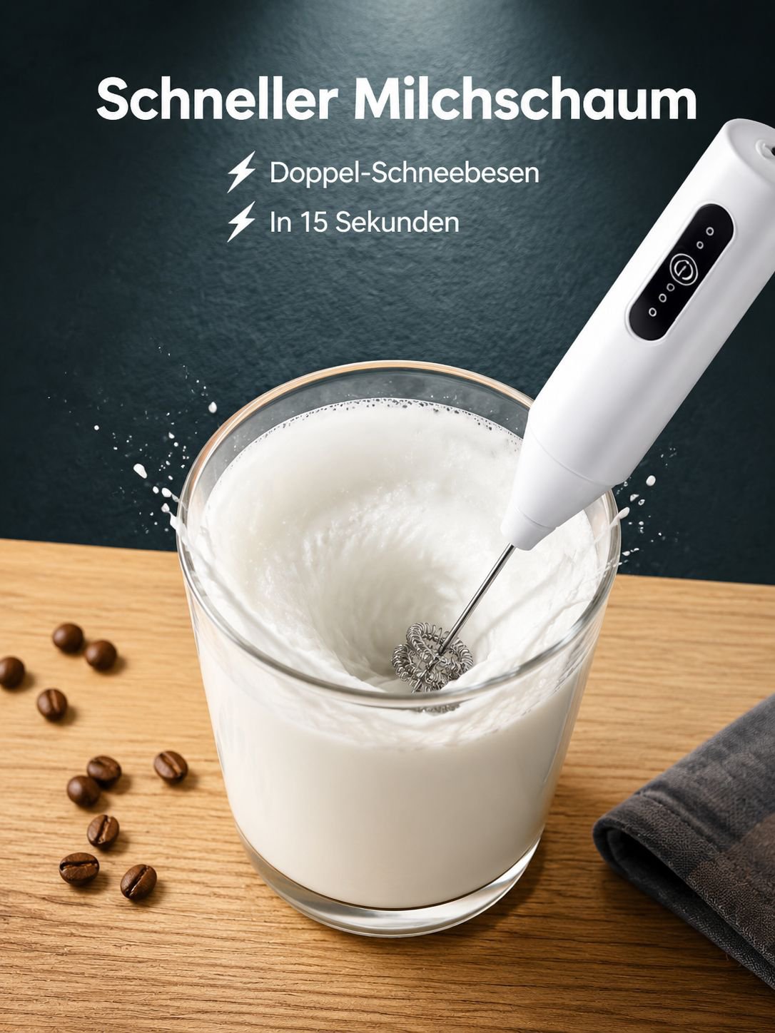 Kabelloser elektrischer Hand-Milchaufschäumer