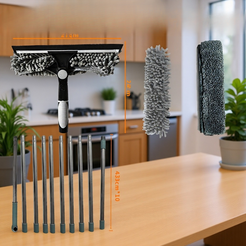 JMY Zwei-in-Eins-Fensterreinigungsschaber Glasreinigung Artefaktreinigung spezielles doppelseitiges 