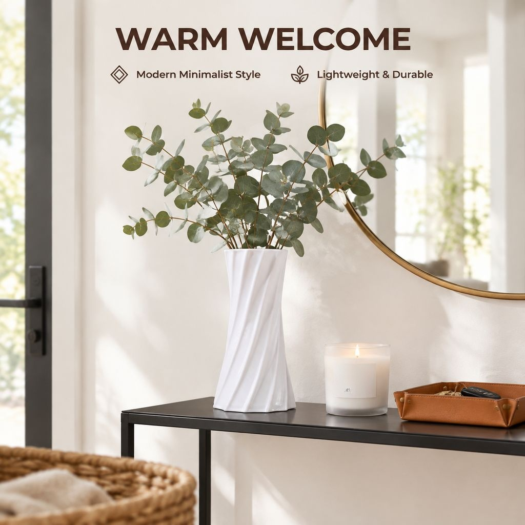 Modern Minimalist Plastic Flower Vase Creative Floral Arranger for Home Decor