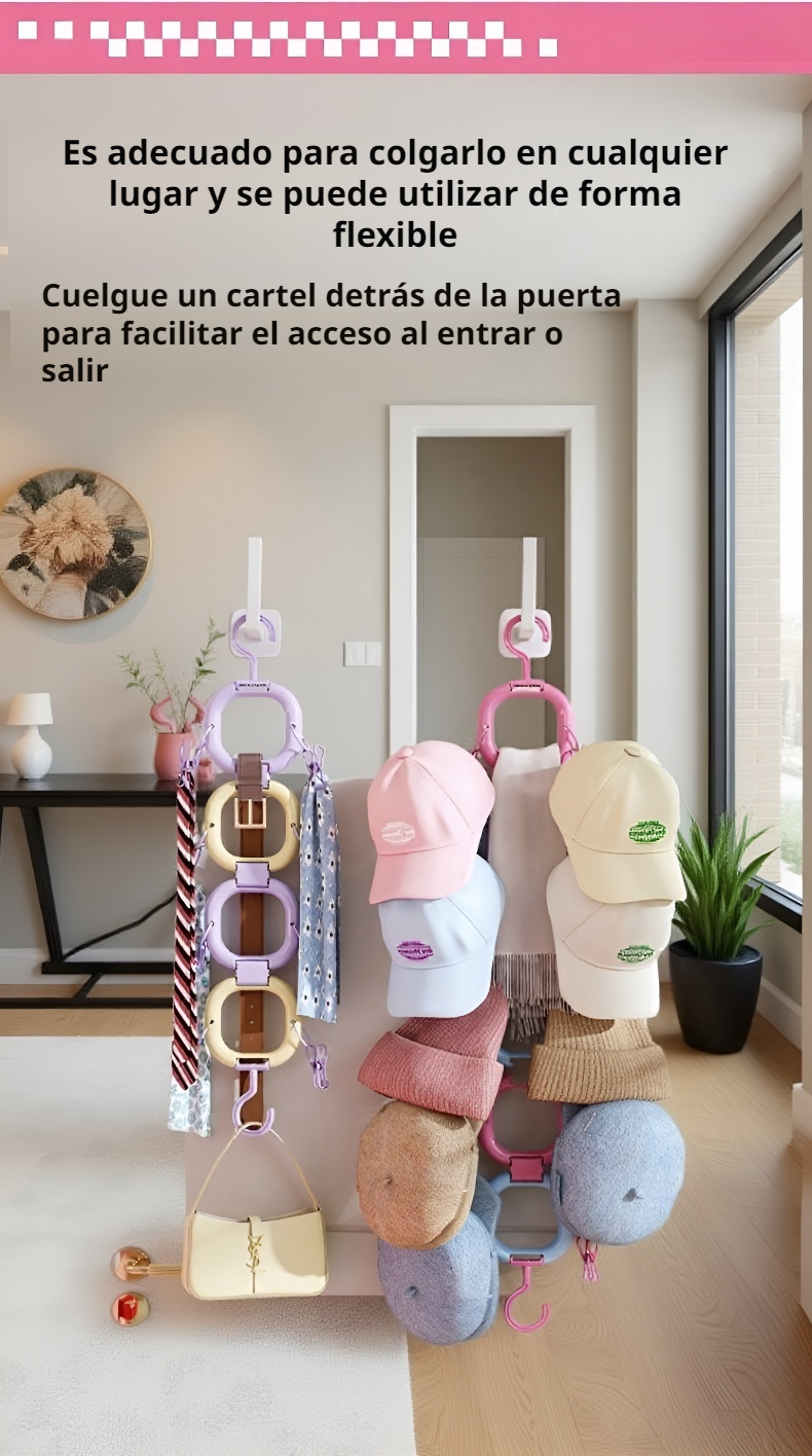 Vista lateral del estante Dopamina para ropa y sombreros