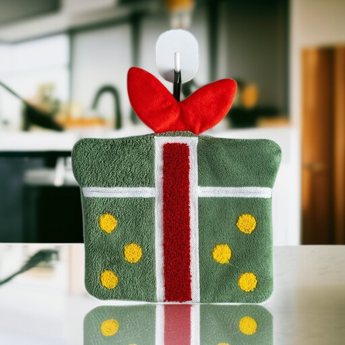 サンタクロースハンドタオル かわいい吊り下げ式 厚手速乾キッチンタオル