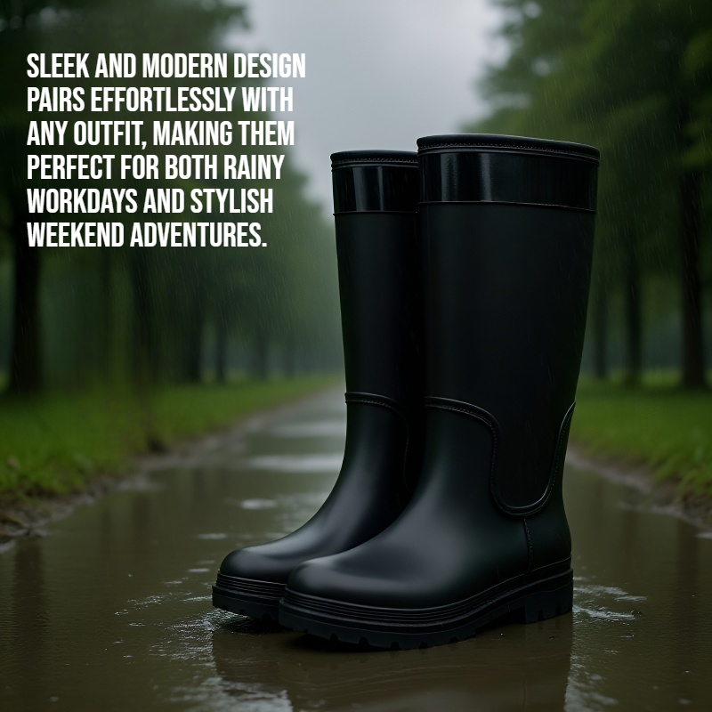 Women's fashionable outdoor long rain boots