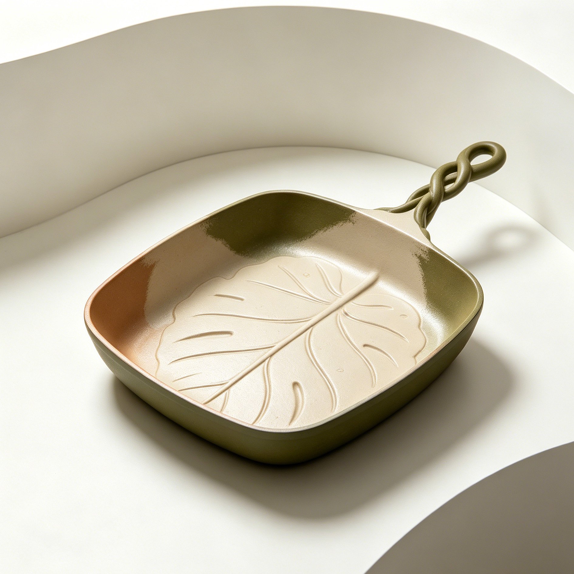 Design élégant de poêle à frire feuille