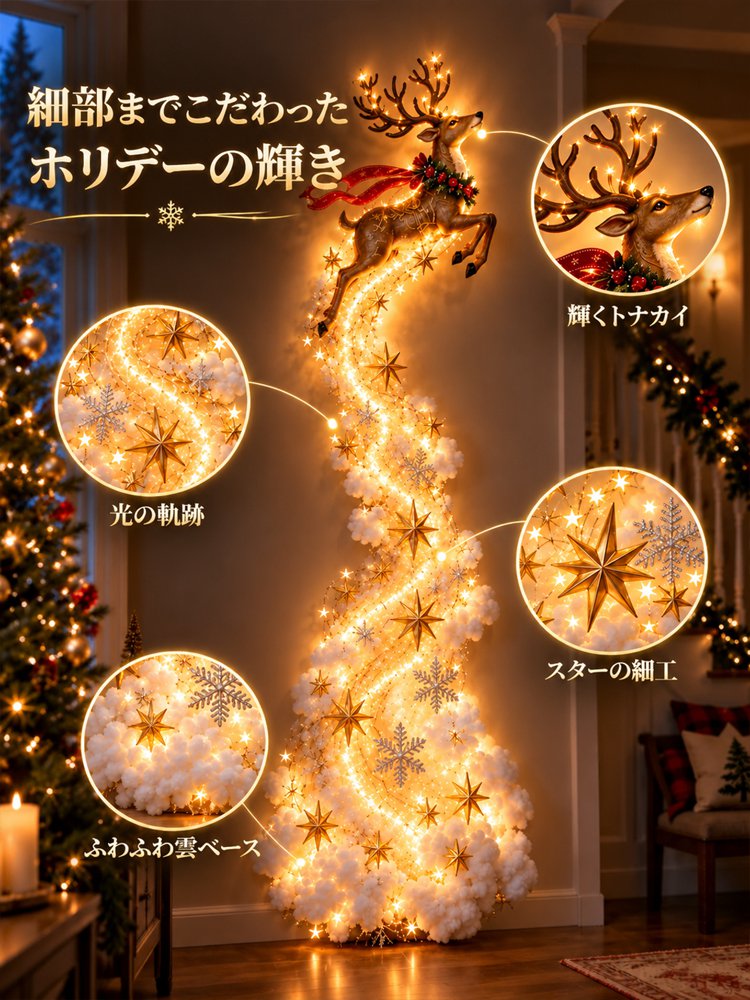 【聖夜を彩る幻想的な光！】 クリスマスウォールライト