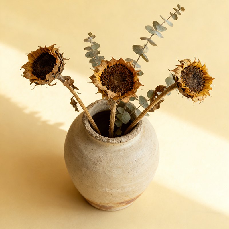 ハンドメイド花瓶アレンジメントセット（瓶＋4本の花）