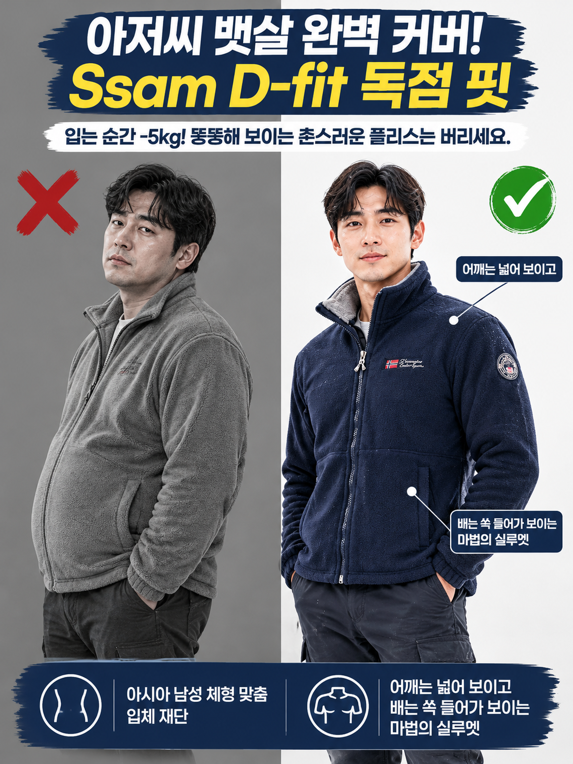 노르웨이 수출 프리미엄 양면 플리스 보온 집업 자켓