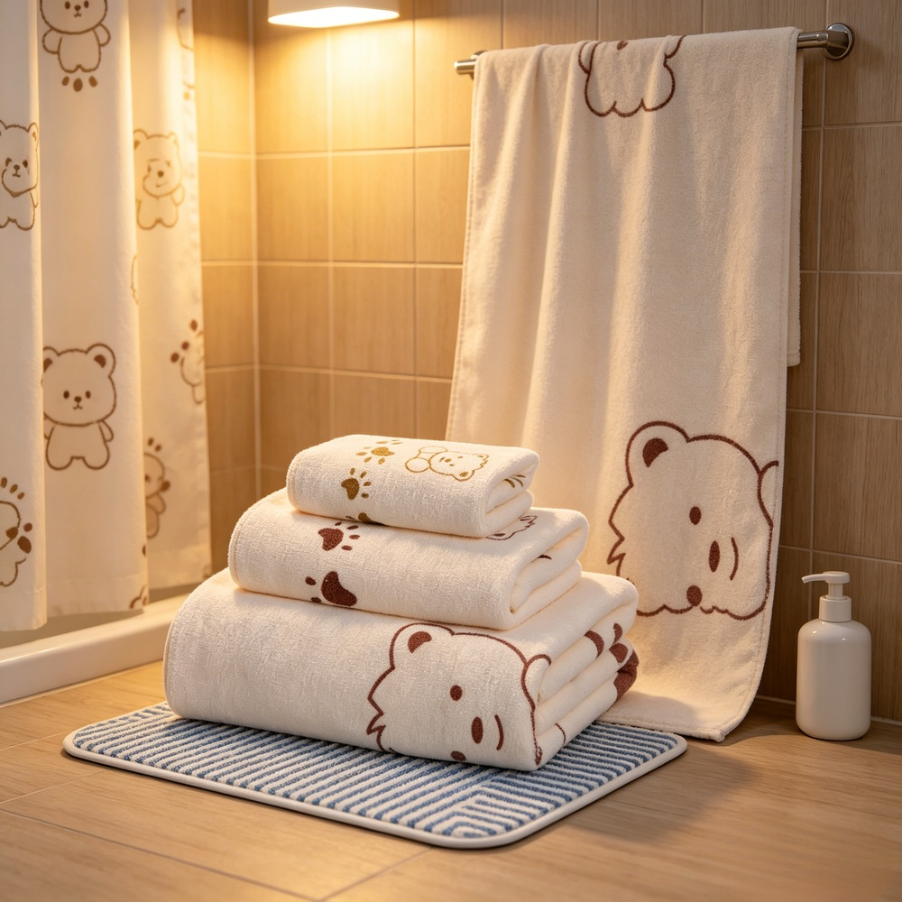Printed Large Towel 3-Piece Set
