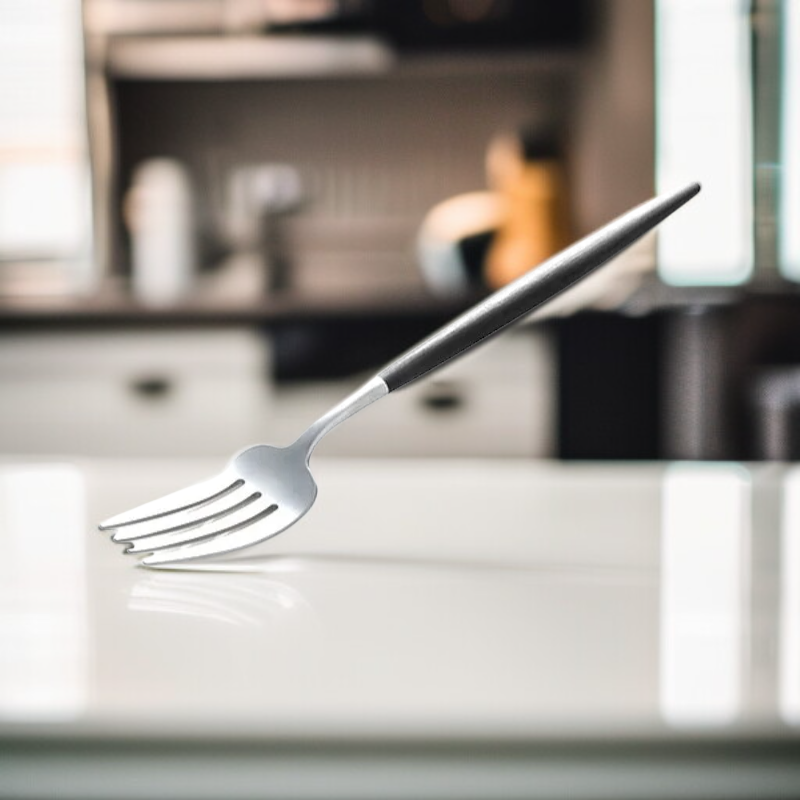 스테이크 칼·포크·식기 나무무늬 손잡이 세트