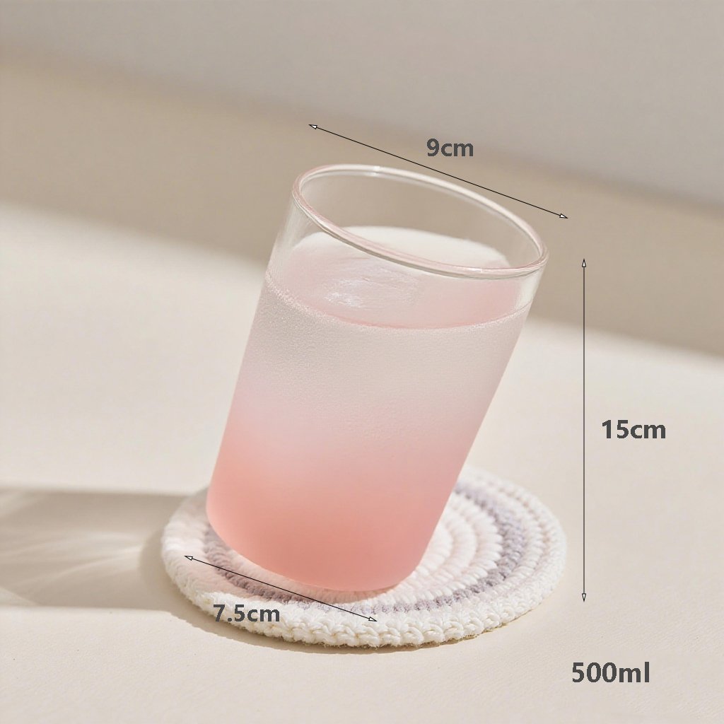 แก้วน้ำใสเนื้อสัมผัสด้านดีไซน์ทันสมัย