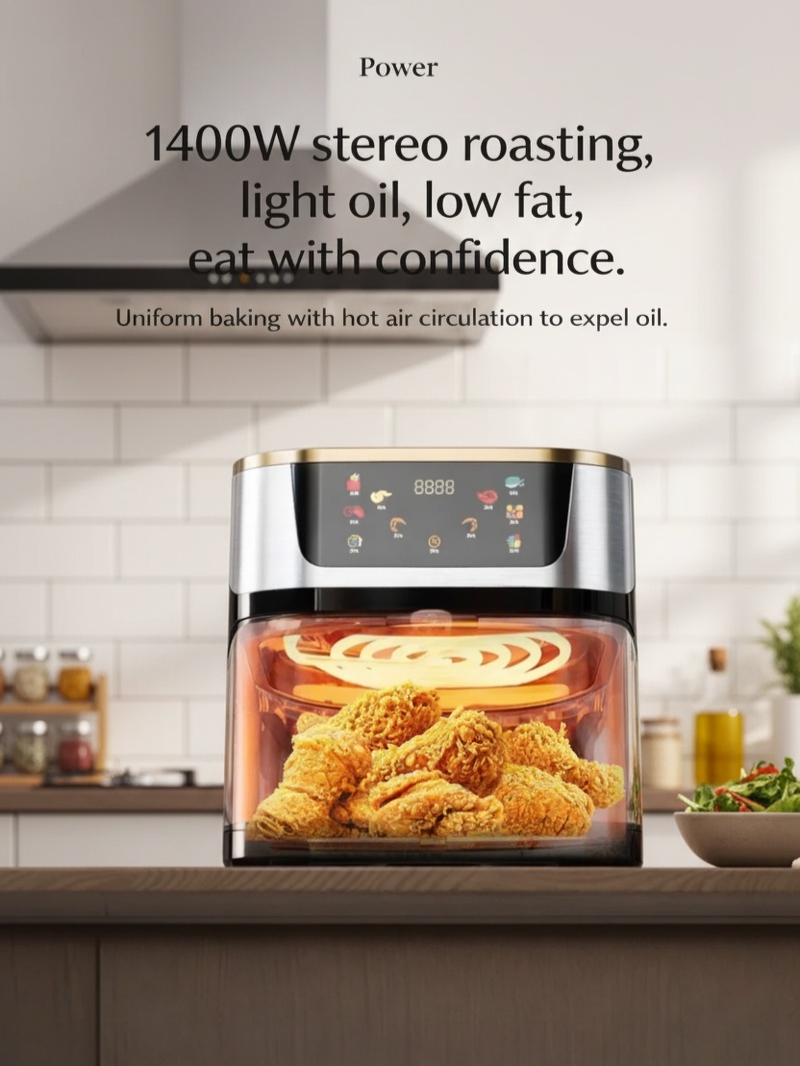 Large capacity multifunctional visual touch air fryer