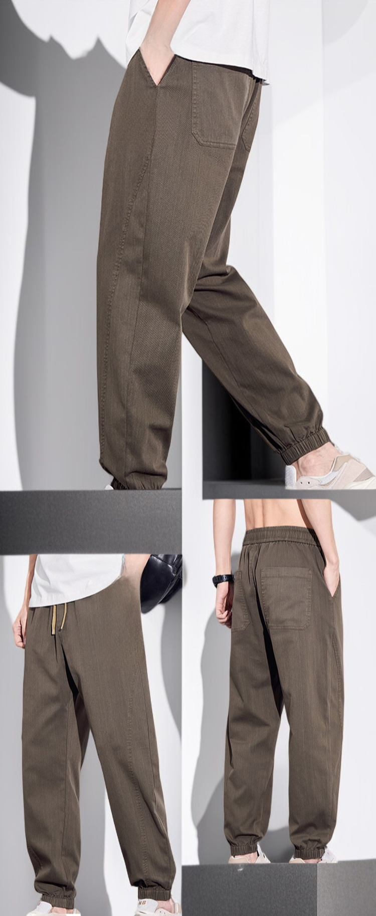 남성 내구성 캐주얼 바지 후면 이미지