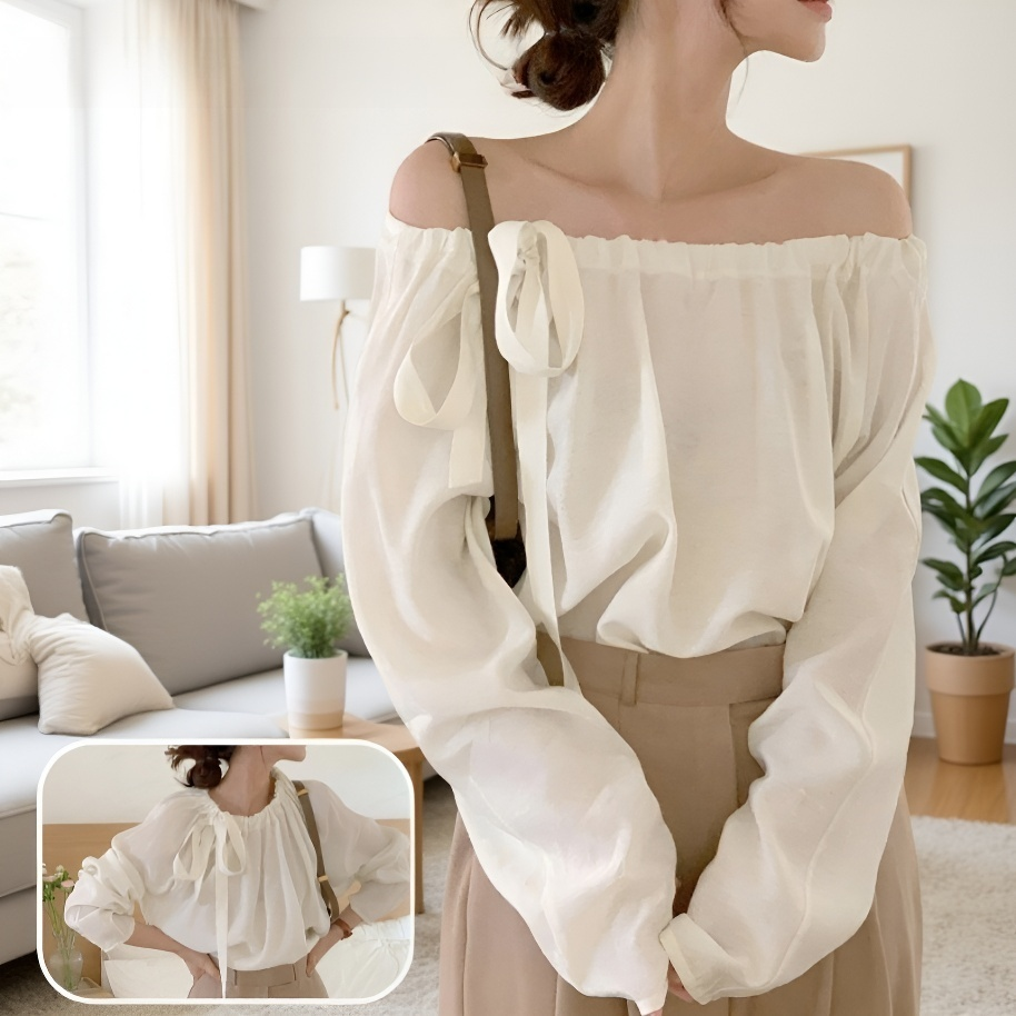 オフショルダーツーウェイシャツ