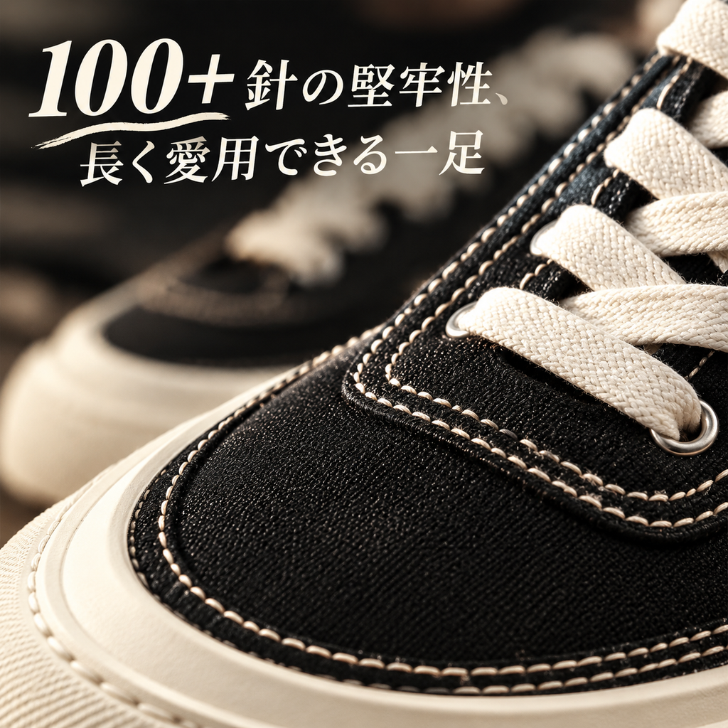 クラシックな日系メンズキャンバスシューズ