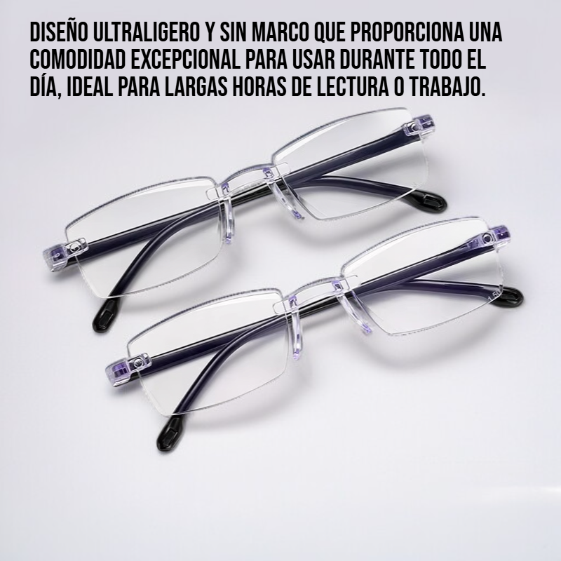 Gafas de lectura ultraligeras sin marco y antiluz azul