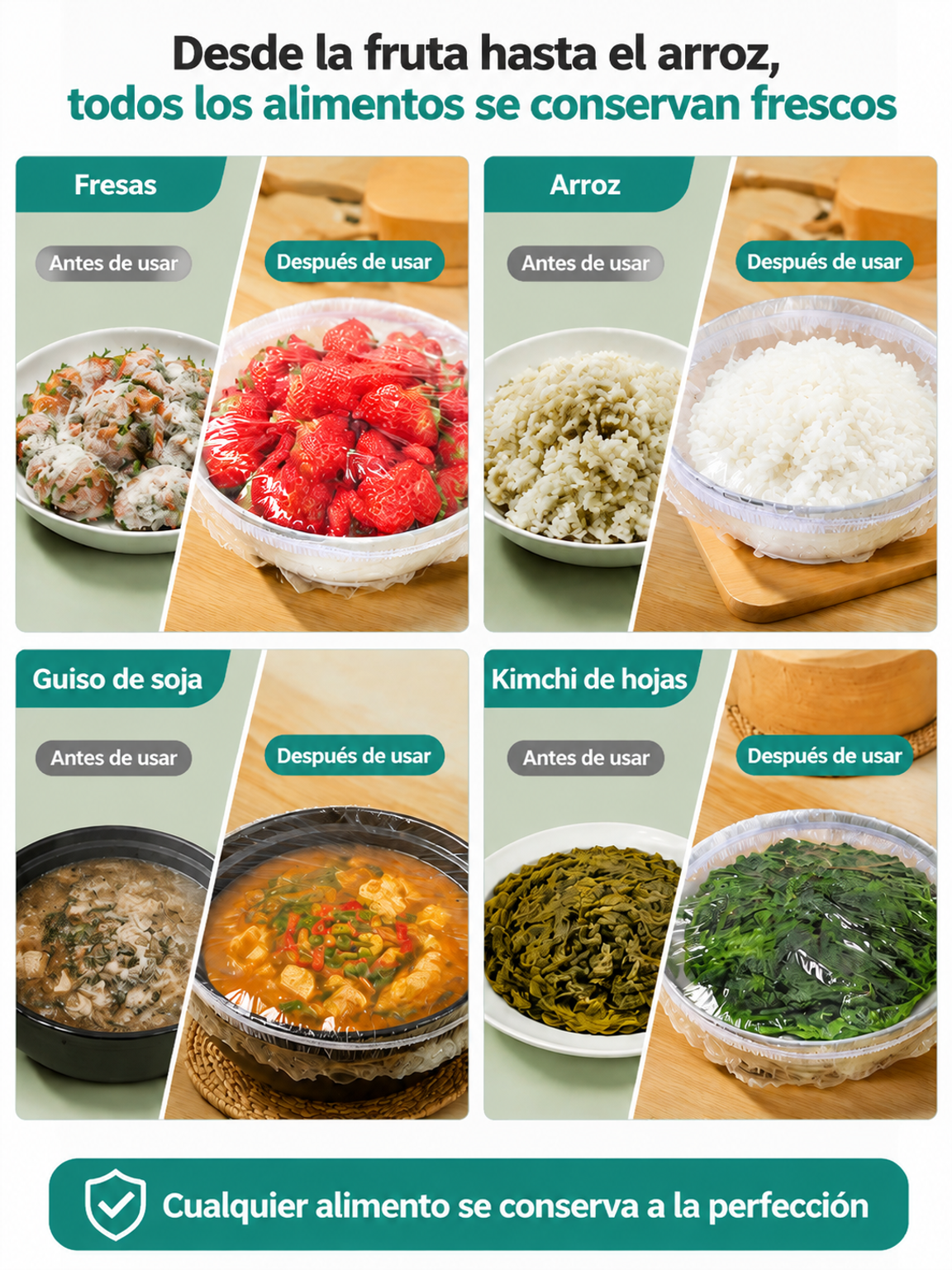[Tecnología Alemana] Tapas Elásticas Antibacterianas para Alimentos (1+1 GRATIS)