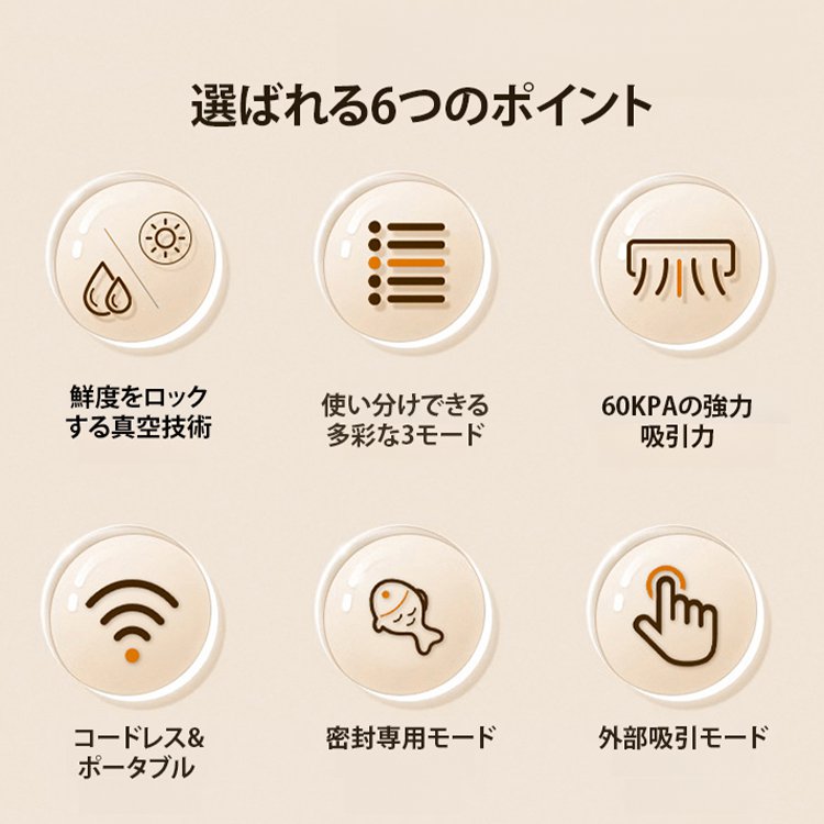 充電式コ一ドレス真空パック機