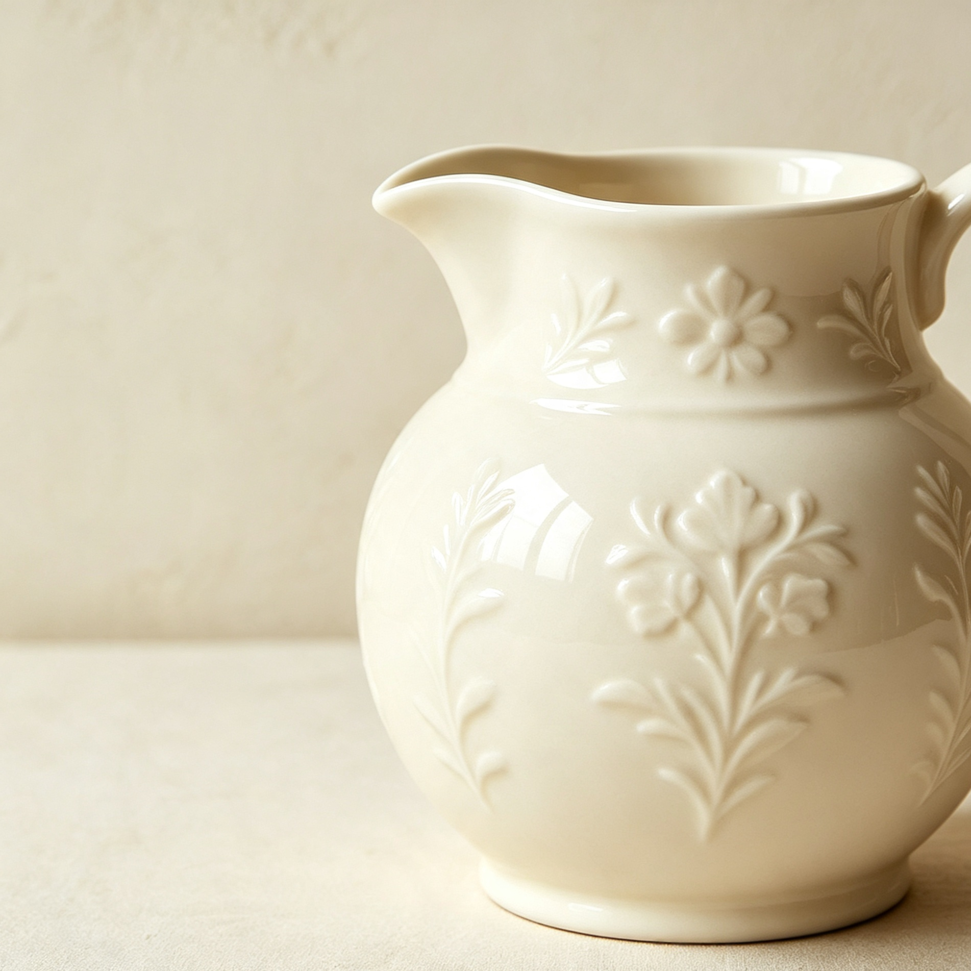 Retro embossed ceramic milk jug