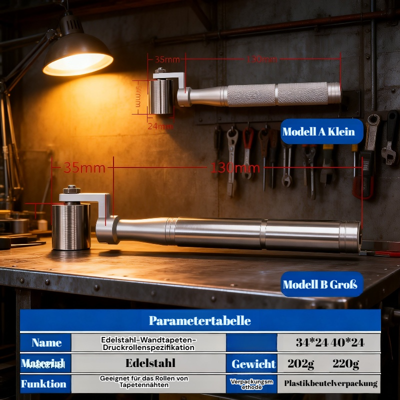 Edelstahl-Wandtapeten-Andruckrolle für Zuhause
