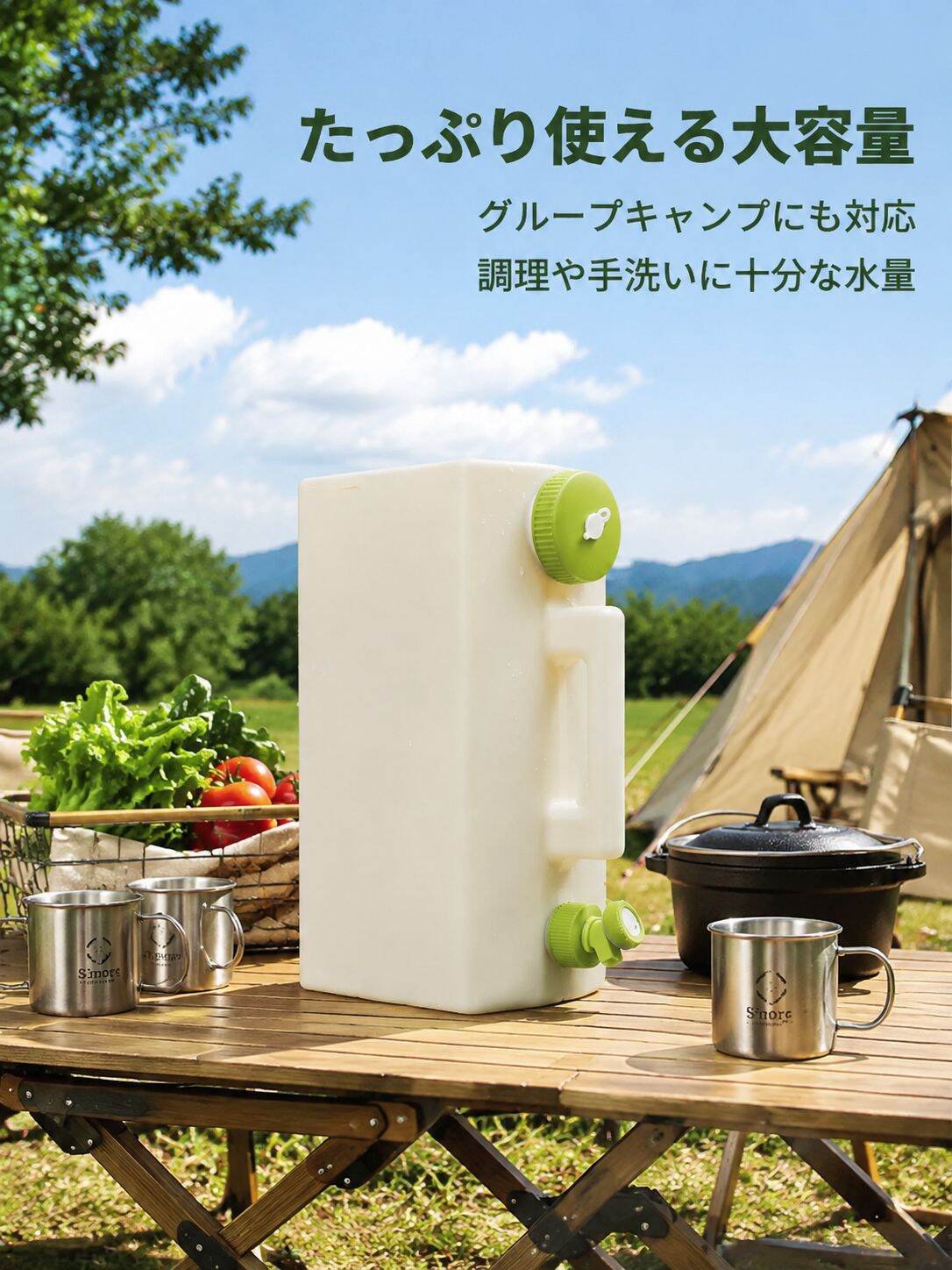 キャンプ用大容量食品グレード携帯ウォーターバケツ蛇口付きハンドヘルドタンク