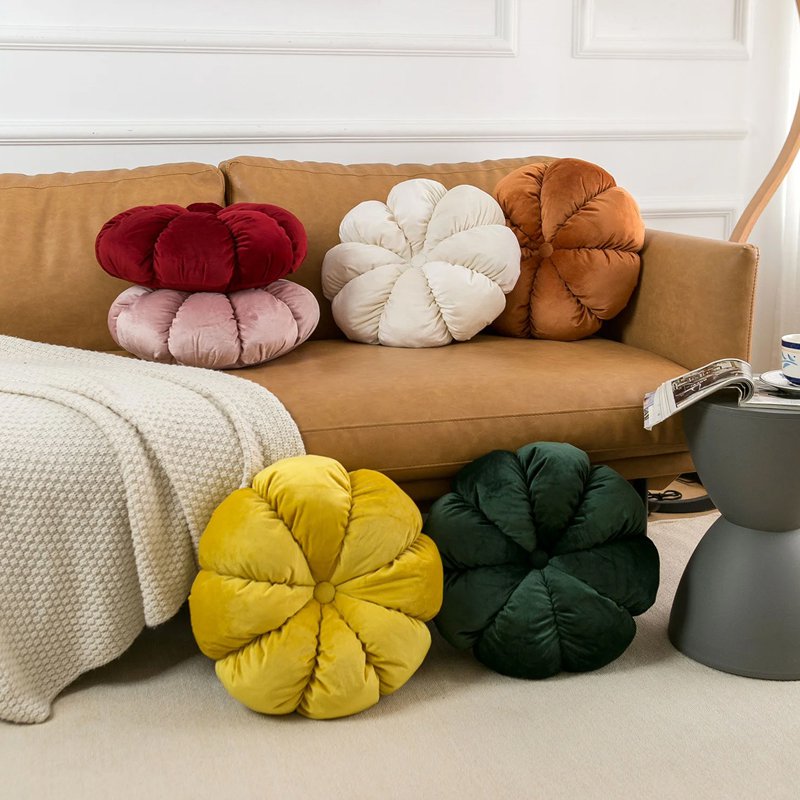 北欧ベルベット8弁カボチャ枕