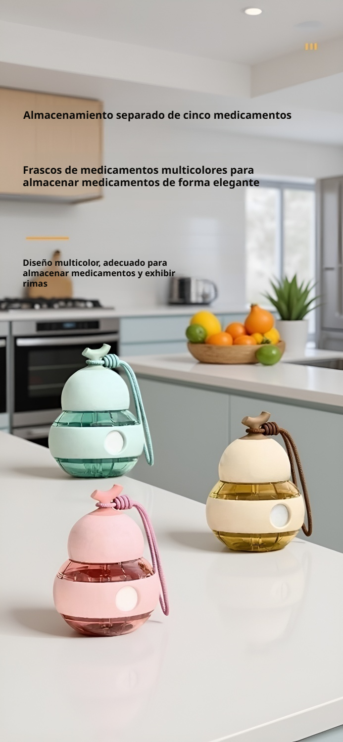 Pastillero seguro y resistente para viajes