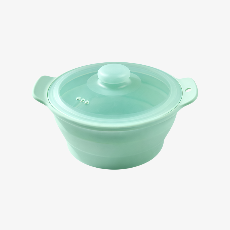 Praktisch für allein lebende Personen, platzsparendes Falt-Design, Topf und Teller in einem