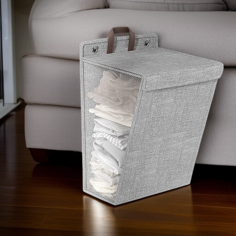 Cesta de ropa de algodón y lino